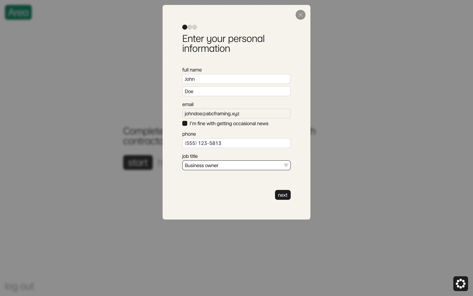 Enter your personal information