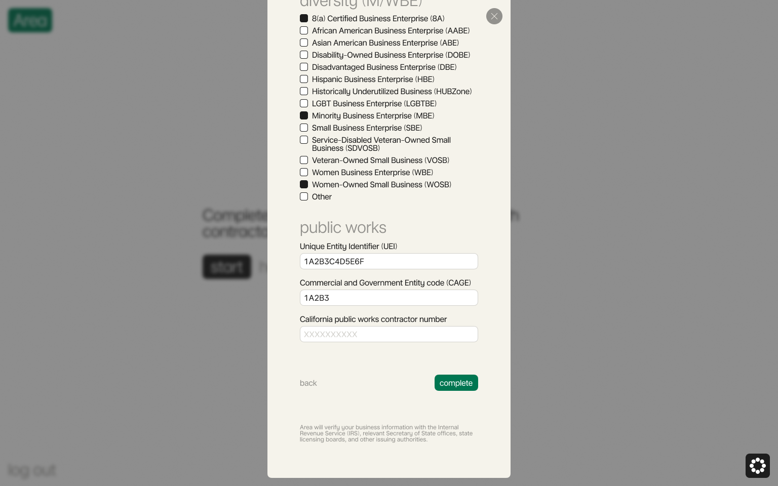 Enter your trade licenses, union affiliation, and certificates